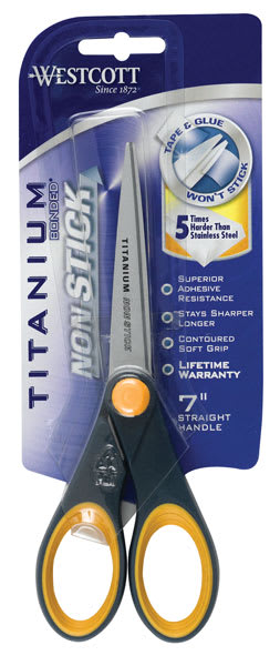 Non-Stick Titanium Bonded Scissors - Front of blister package of 7" scissors
