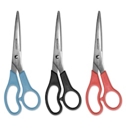Westcott Straight All Purpose Value Scissors - Pkg of 3, 8" showin available color variants