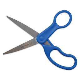 Westcott All Purpose Stainless Steel Scissors - Upright pair of 8" Blue Straight Scissors 