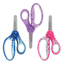 Fiskars SoftGrip Scissors - Components of 5" Blunt tip Pkg of 3 in which colors will vary