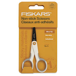 Fiskars SoftGrip Non-Stick Micro-Tip Scissors - 5" - front of packaging