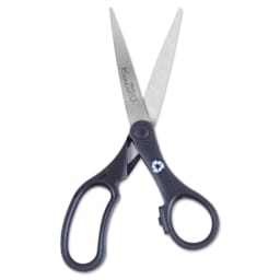 Westcott Straight KleenEarth Recycled Scissors - 8", Black, open