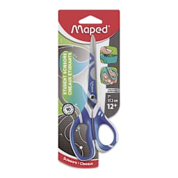 Maped Zenoa Fit Multi-Purpose Scissors - 7", Student Version, Universal - blue scissors, front of packaging