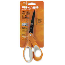 Fiskars Premier SoftGrip Non-Stick Titanium Scissors - front of packaging