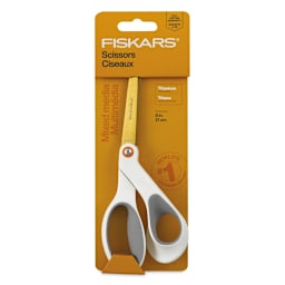 Fiskars SoftGrip Non-Stick Titanium Scissors - front of packaging