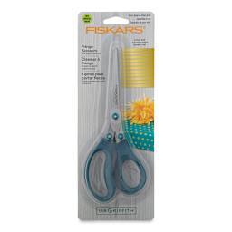 Fiskars Lia Griffith Fringe Scissors - Front of blister package showing scissors