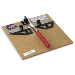 Plastruct The Chopper Cutting Tool - Angled view of tool showing handle and blade lowered