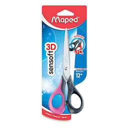 Maped Sensoft 3D Scissors - Right Handed, 6-1/3", Pink/Black