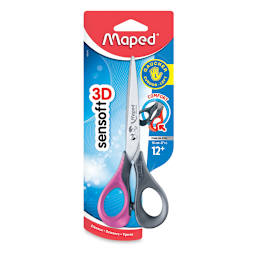 Maped Sensoft 3D Scissors - Left Handed, 6-1/3", Pink/Black