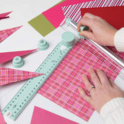 Sizzix Scoring Board & Trimmer in use