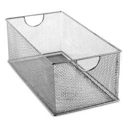 Design Ideas MeshWorks Stacking Bin - Silver, 8" x 14"