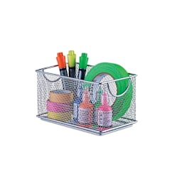Design Ideas MeshWorks Stacking Bin - Silver, 4-1/2" x 8" (contents not included)