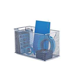 Design Ideas MeshWorks Stacking Bin - Silver, 5-3/4" x 11" (contents not included)