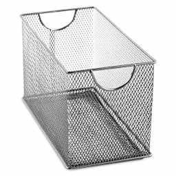 Design Ideas MeshWorks Stacking Bin - Silver, 5-3/4" x 11"