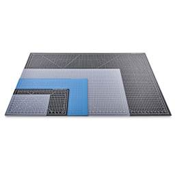 Dahle Self-Healing Cutting Mats - Angled view of Assortment of Colors and Sizes of Mats