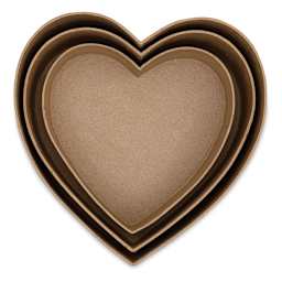 Paper Mache Box Set - Heart, Set of 3 - lids removed, boxes nested within each other