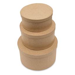 Paper Mache Box Set - Round, Set of 3 - stacked