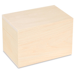 Walnut Hollow Wooden Boxes - Slight angled view of closed recipe box