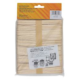 Creativity Street Jumbo Craft Sticks - Bag of 100, Natural - back of packaging