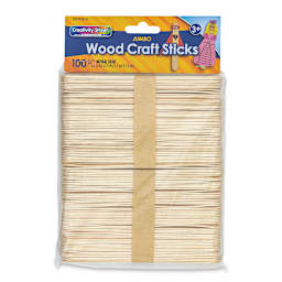 Creativity Street Jumbo Craft Sticks - Bag of 100, Natural - front of packaging