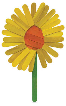 Finished project of Flower made with Colored Craftsticks