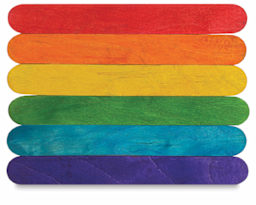 Closeup of Stick Colors included in Jumbo Craftsticks Colored Box of 500  