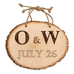 Walnut Hollow Basswood Rounds - Round, Extra Large - finished sign example