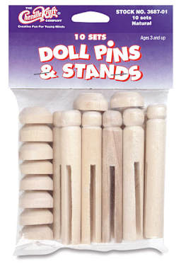Creativity Street Doll Pins - Package of 20 Doll Pins with stands

