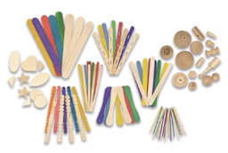Wood Crafts Classroom Activities Box - Closeup of select items in Assortment
