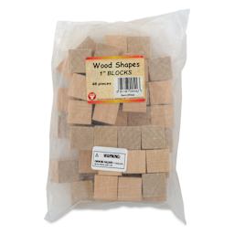 Hygloss Wooden Blocks - Pkg of 48, 1" Block - front of packaging