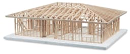 Midwest Products House Structure Kit- assembled Hip Roof kit shown at right angle