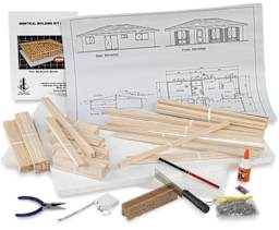 House Structure Kit - components and instructions of Hip Roof package shown