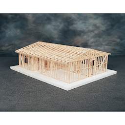 Midwest Products House Structure Kit - assembled Truss Roof kit shown on platform base