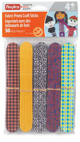 Roylco Fabric Sticks - Front of package of 50 pieces
