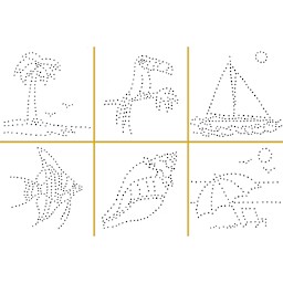 Metal Punch Group Pack - Mini Tropical Punch, Pack of 100 - six tropical designs