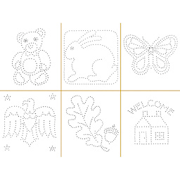 Metal Punch 48 Pak - teddy bear, rabbit, butterfly, bald eage, oak leaf, and welcome home