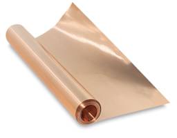Pure Metal Tooling Foil - Copper Roll shown partially unrolled