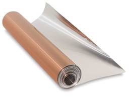 Two-Tone Tooling Foil - Partially unrolled Coppertone roll, showing Aluminum interior side