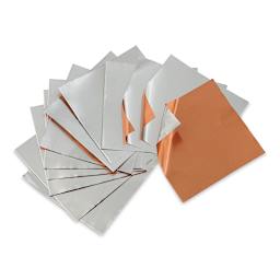 Art Metal Foil Sheets - Pkg of 12, 38 Gauge, Decorator Copper - silver side with one copper side