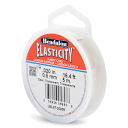 Beadalon Elasticity Stretch Cord - 0.5 mm x 16-2/5 ft, Clear