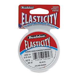 Beadalon Elasticity Cord - 0.8 mm x 82 ft, Black