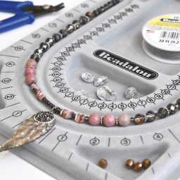 Beadalon Bead Board - Flocked, 34" in use close-up (supplies not included)