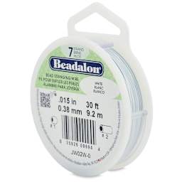 Beadalon 7 Strand Stringing Wire - Angled view of spool of White wire