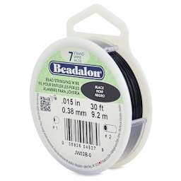 Beadalon 7 Strand Stringing Wire - Angled view of spool of Black wire
