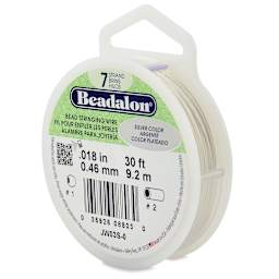 Beadalon 7 Strand Stringing Wire - Angled view of spool of .018" diameter Silver wire