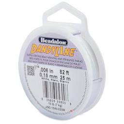 Beadalon Dandyline Synthetic Beading Thread - 0.15 mm, White, 25 m