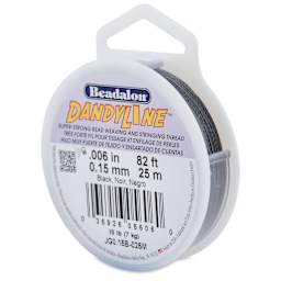Beadalon Dandyline Synthetic Beading Thread - 0.15 mm, Black, 25 m