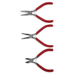 Beadalon Econo Pliers Tool Kit - 3 pliers shown open and horizontally

