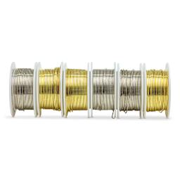 Colored Copper Wire Pack - 22 Gauge x 15 ft, Gold and Silver, Set of 6 - in line