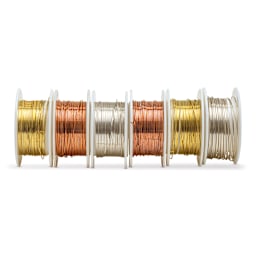 Colored Copper Wire Pack - 26 Gauge x 15 ft, Copper, Gold, and Silver - in line